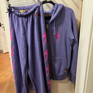 Aviator Nation Purple Lightning Bolt Tracksuit